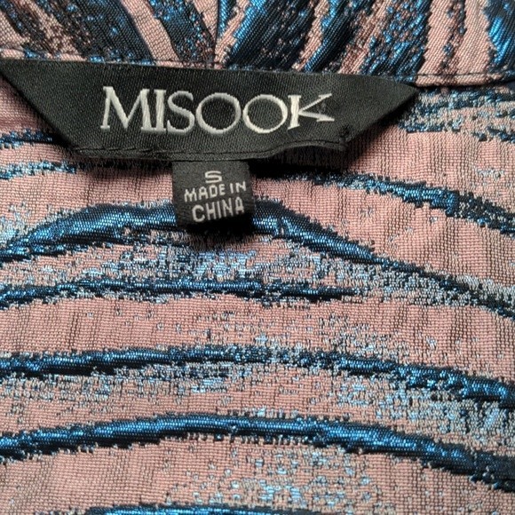 Misook Zebra Print Metallicized Long Sleeve Open Front Blazer Size‎ Small - Picture 9 of 15